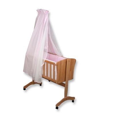 Funnababy Licno Ahşap Beşik - Daisy Tekstil Seti  Krem