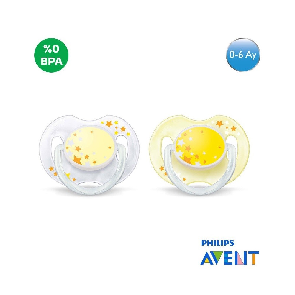 Avent 0% BPA Emzik 0-6 Ay Gece 2li Orjinal