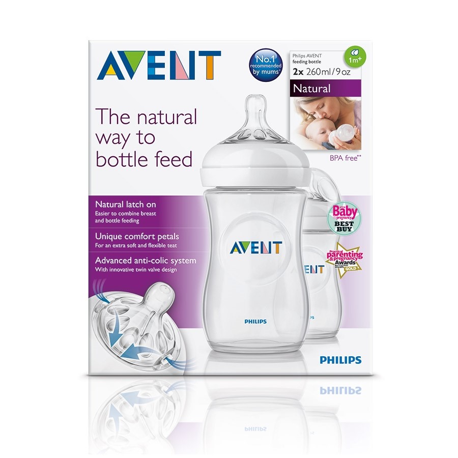 Avent 0% BPA PP Biberon Naturel 260 ml İkili Orjinal
