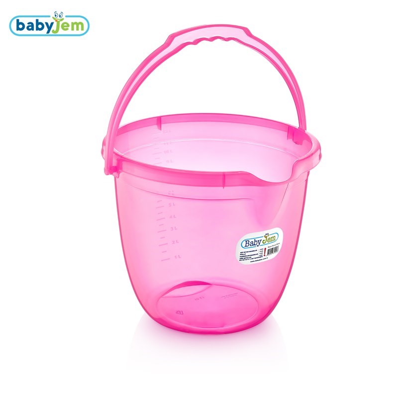BabyJem Bebek Banyo Kovası Şeffaf Pembe