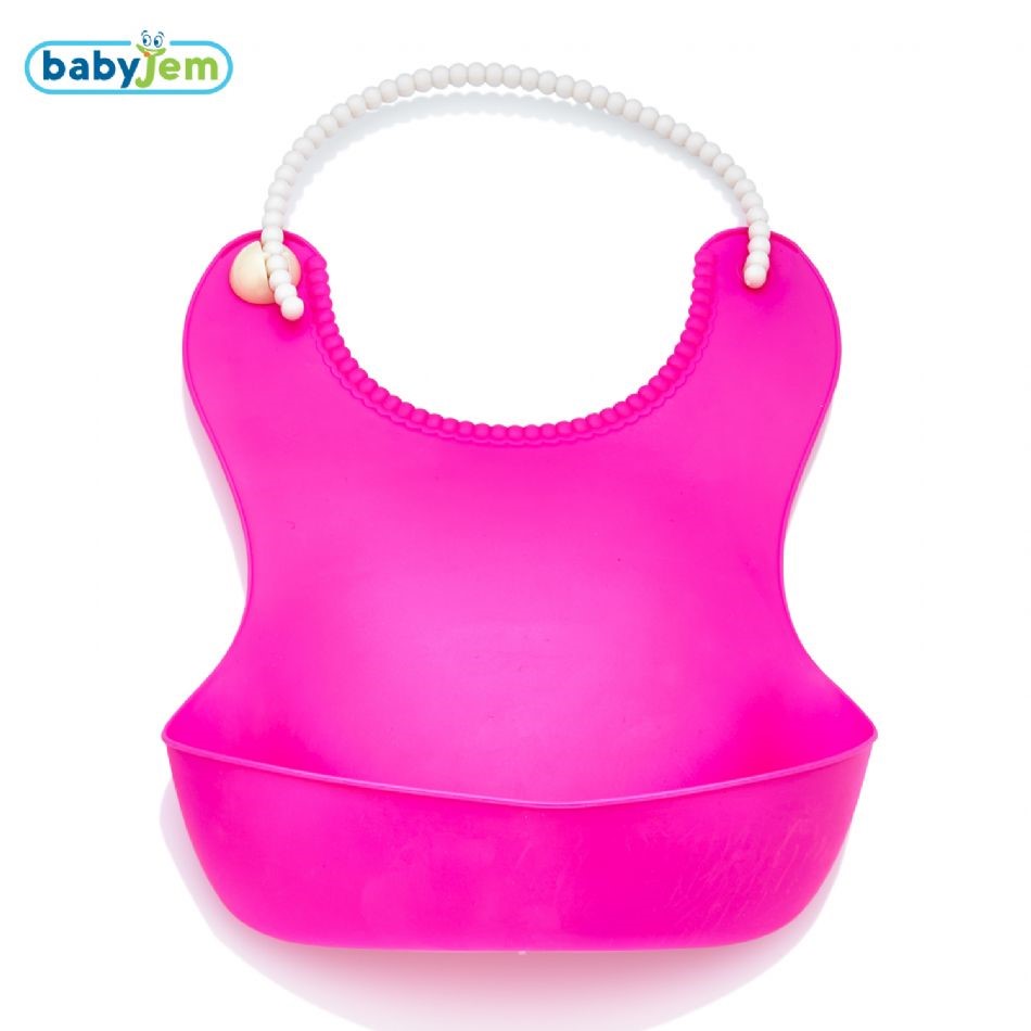 BabyJem Pelikan Yumuşak Plastik Önlük Pembe