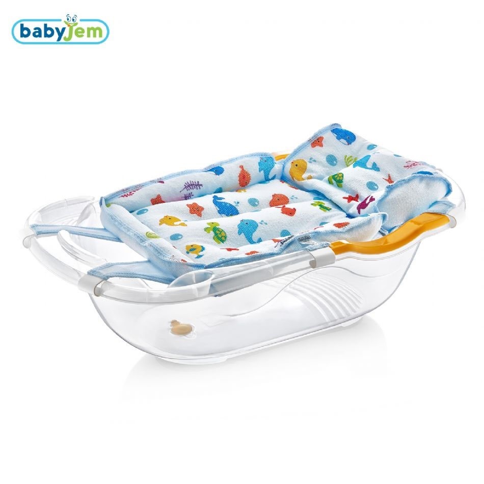 BabyJem Desenli Köpüklü Banyo Filesi Mavi