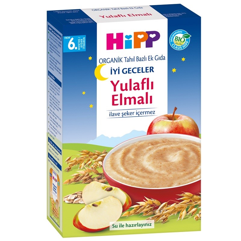 Hipp Organik İyi Geceler Yulaflı Elmalı Tahıl Bazlı EK Gıda 250 gr Orjinal