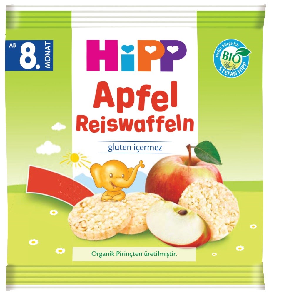 Hipp Organik Elmalı Pirinçli Bebek Gofreti Orjinal