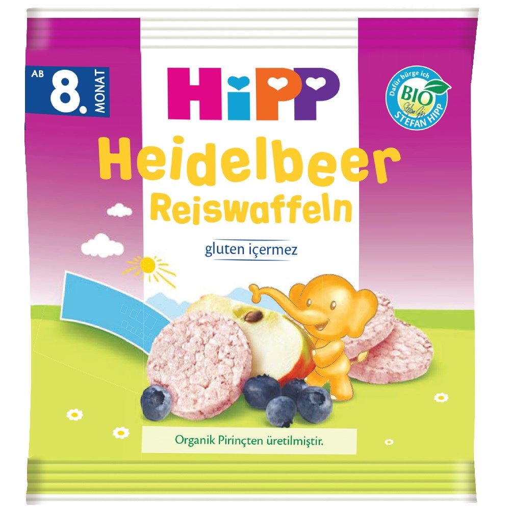 Hipp Organik Yaban Mersinli Pirinçli Bebek Gofreti Orjinal