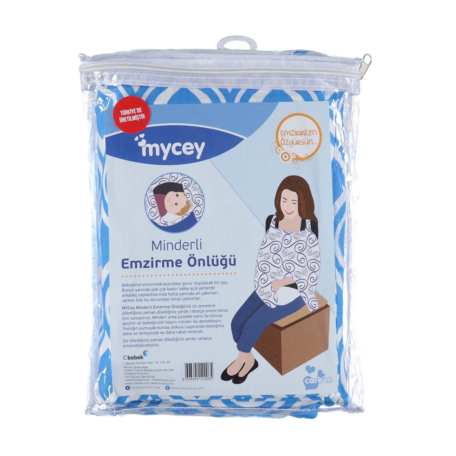 MYCey Minderli Emzirme Önlüğü Mavi