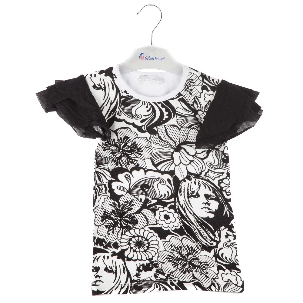 Kız Çocuk Kısa Kol T-shirt Beyaz