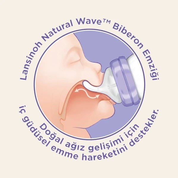 Lansinoh Natural Wave Biberon Emziği - Orta Akışlı Orjinal