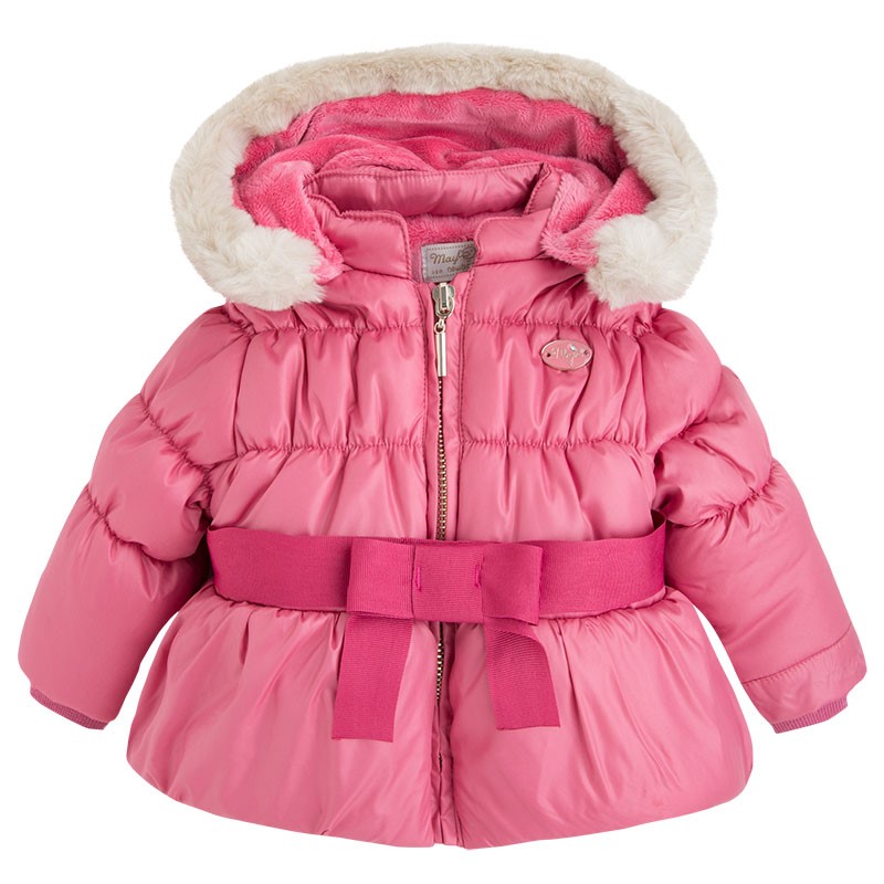 2419 Mayoral Kız Bebek Kışlık Kapşonlu Mont 2015 Kış Pembe