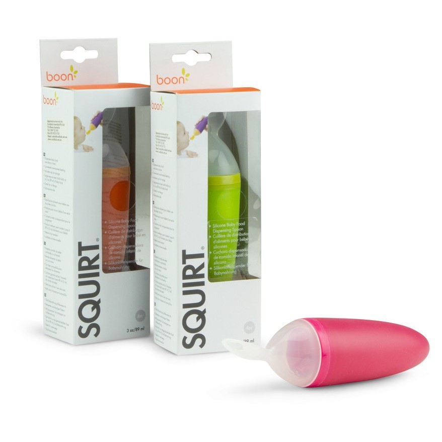 Boon Squirt Bebek Silikon Beslenme Kaşığı Turuncu