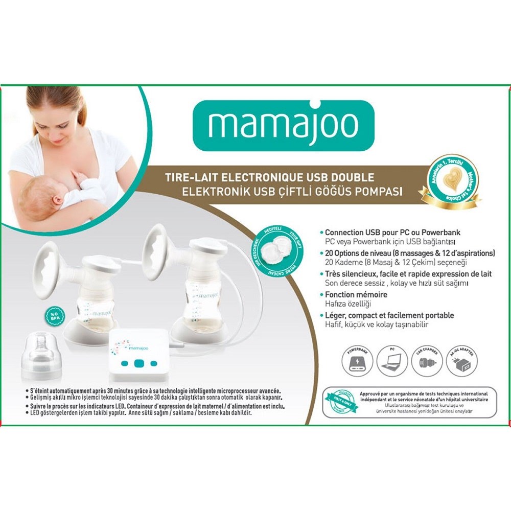 Mamajoo Elektronik USB Çiftli Göğüs Pompası Orjinal