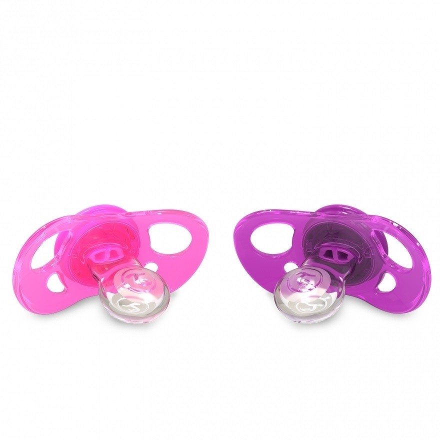 Twistshake Pembe Mor Silikon Emzik İkili Paket 0-6 Ay Orjinal