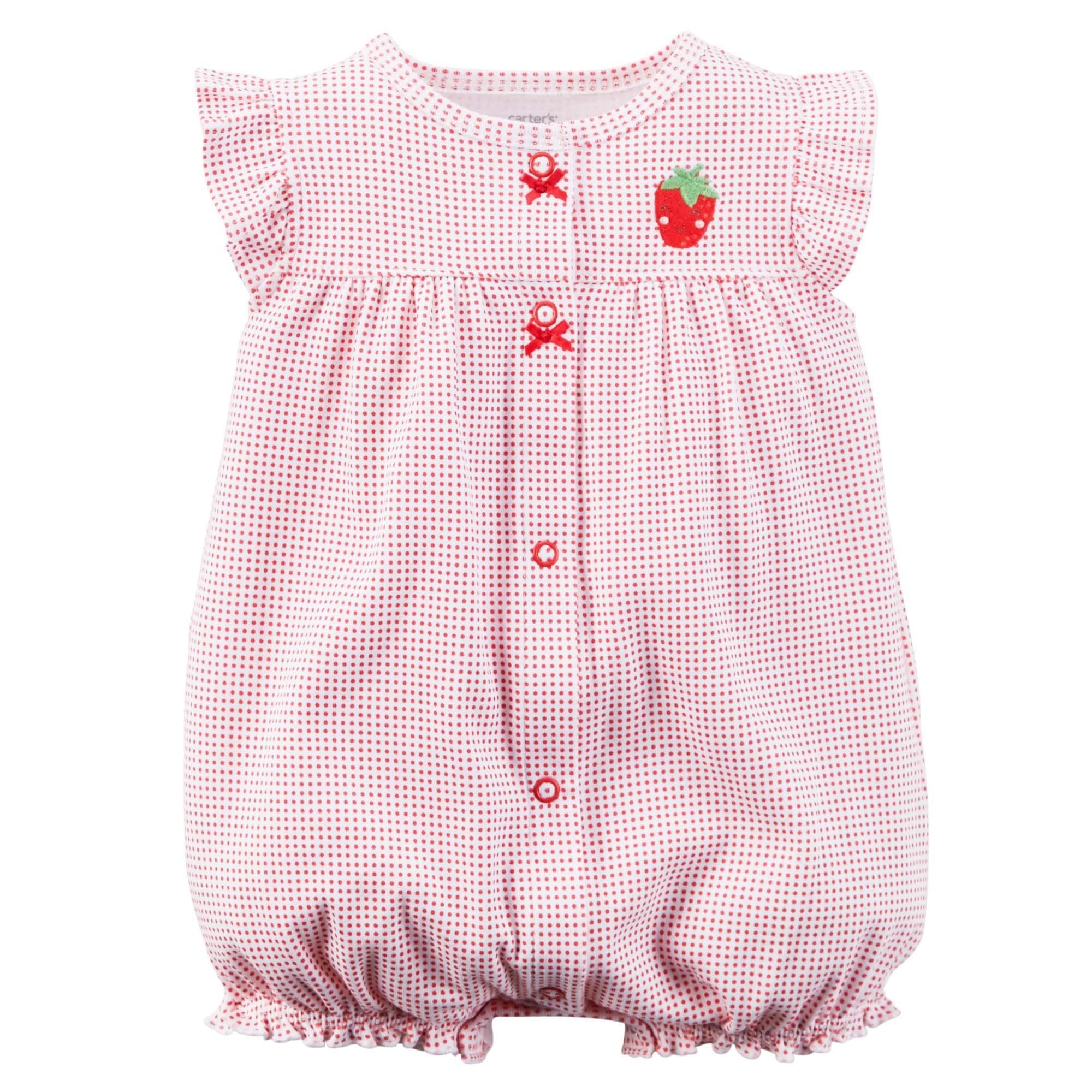 Carter´s Kız Bebek Yazlık Kısa Tulum Çilek Kırmızı