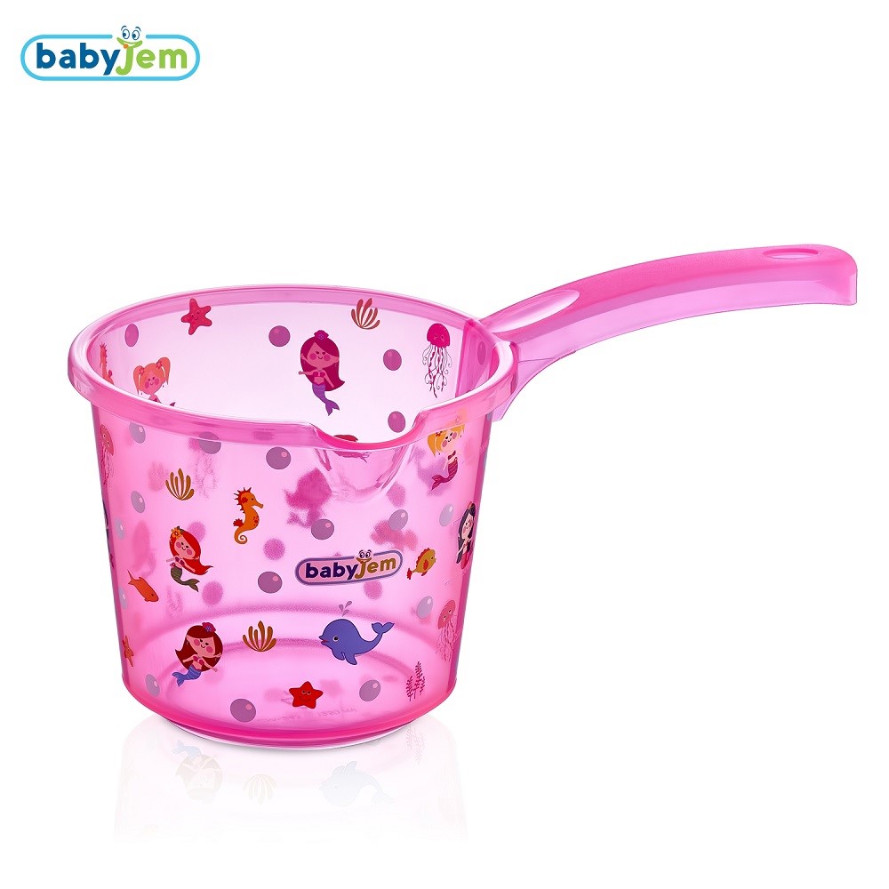 BabyJem Desenli Bebek Banyo Maşrapası Pembe