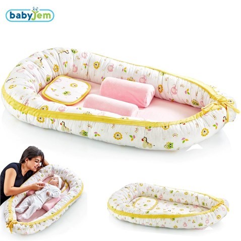 BabyJem Anne&Baba Yanı Bebek Yatağı Sarı