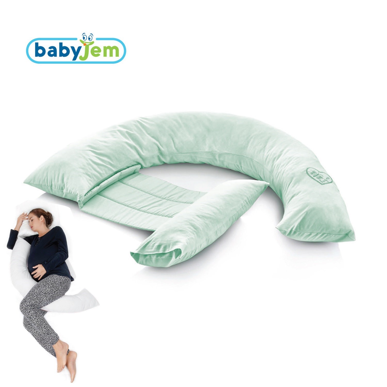 BabyJem Sırt Destekli Hamile ve Emzirme Yastığı Turkuaz