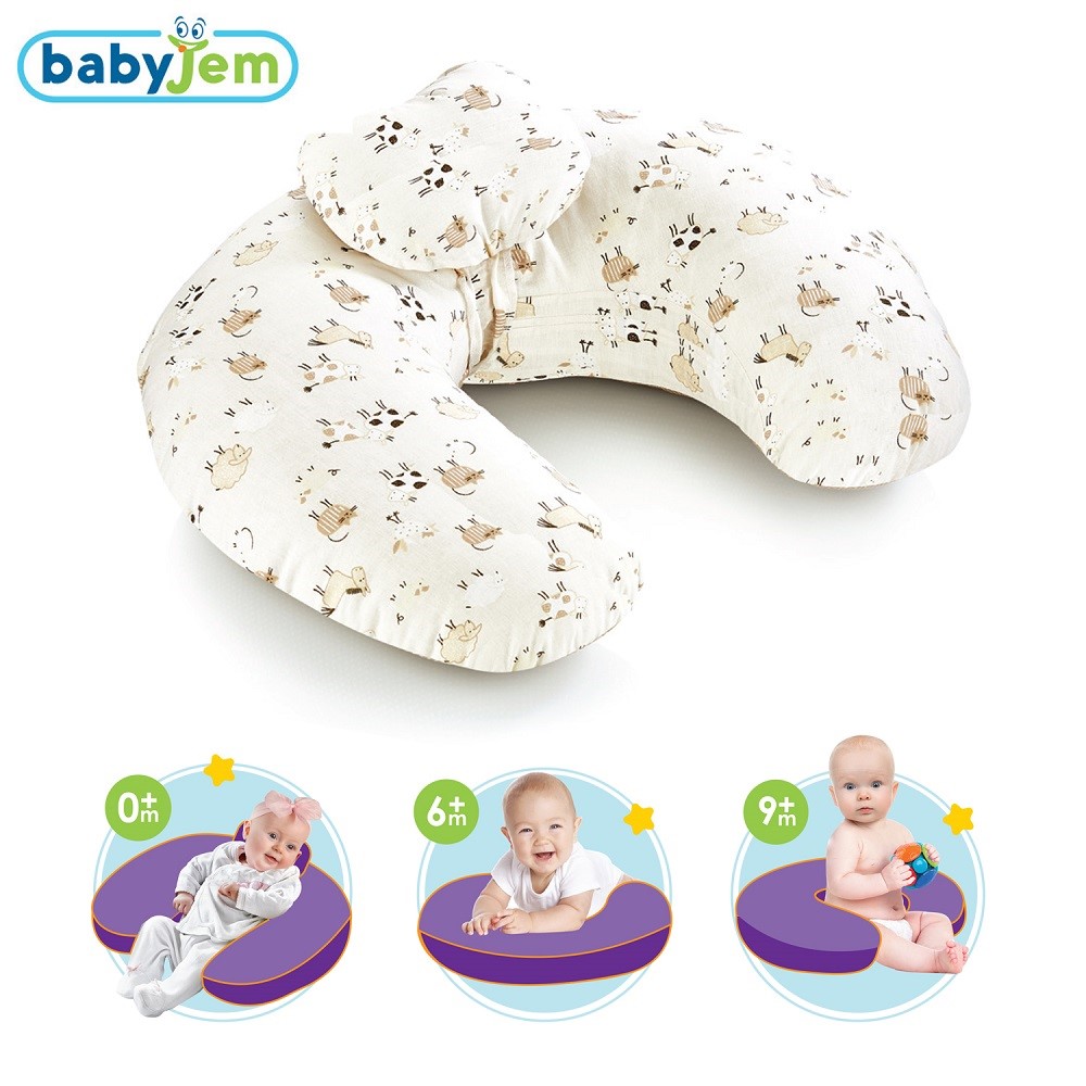 BabyJem Bebek Emzirme ve Destek Minderi Kahverengi 