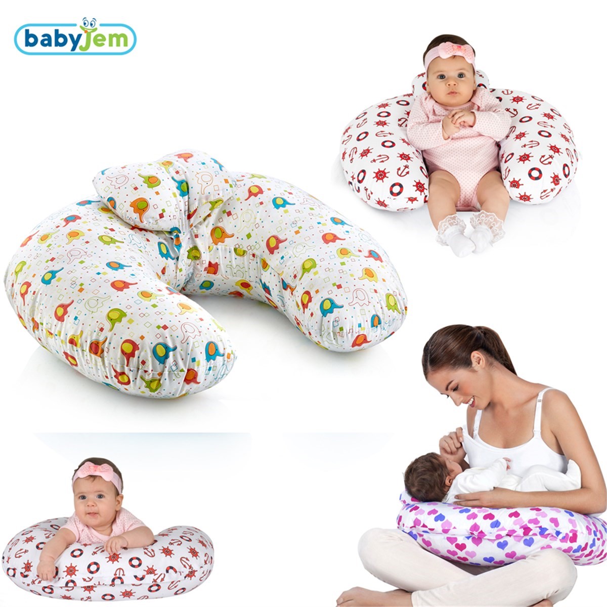 BabyJem Bebek Emzirme ve Destek Minderi Yeşil