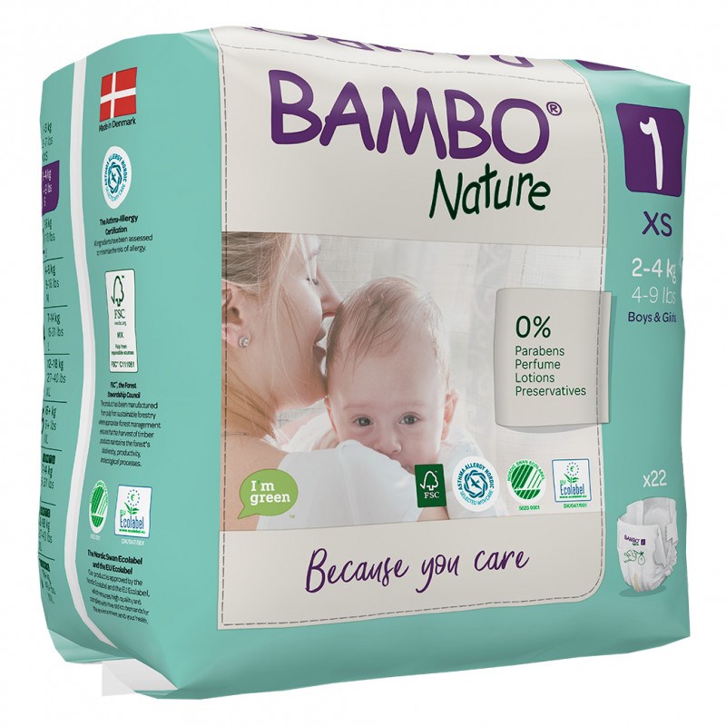 Bambo Nature No:1 Bebek Bezi 2-4 kg (22 Adet) Orjinal