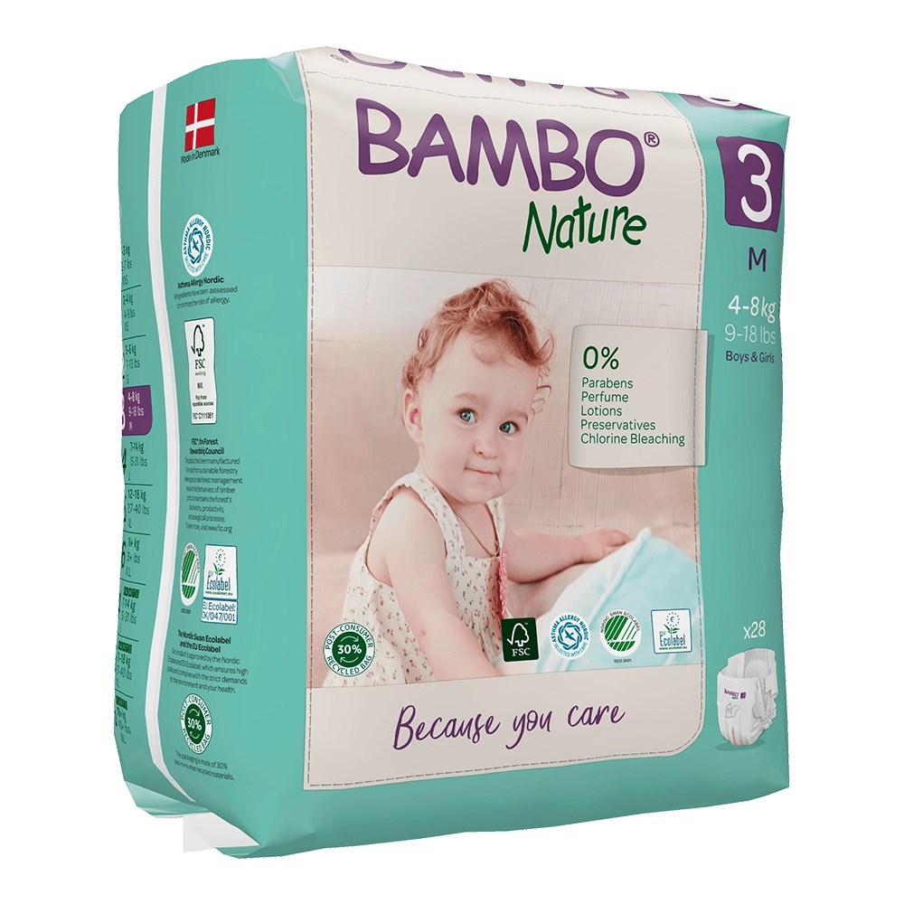 Bambo Nature No:3 Bebek Bezi 4-8 kg (28Adet) Orjinal