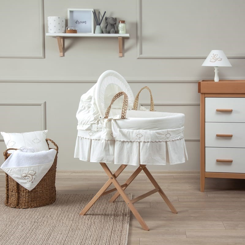 Funnababy Hasır Sepet Beşik Seti - Luna Elegant Orjinal