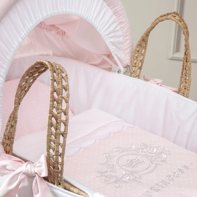 Funnababy Hasır Sepet Beşik Seti - Princess Krem