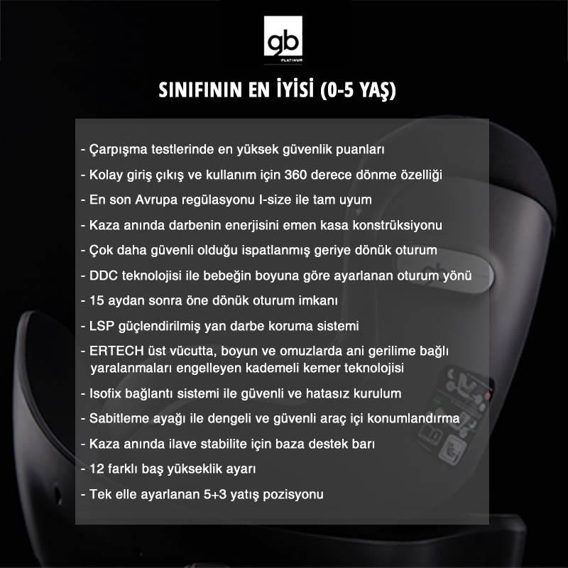 Cybex GB Vaya I-Size 0-18 Kg Oto Koltuğu - Satin Black Orjinal