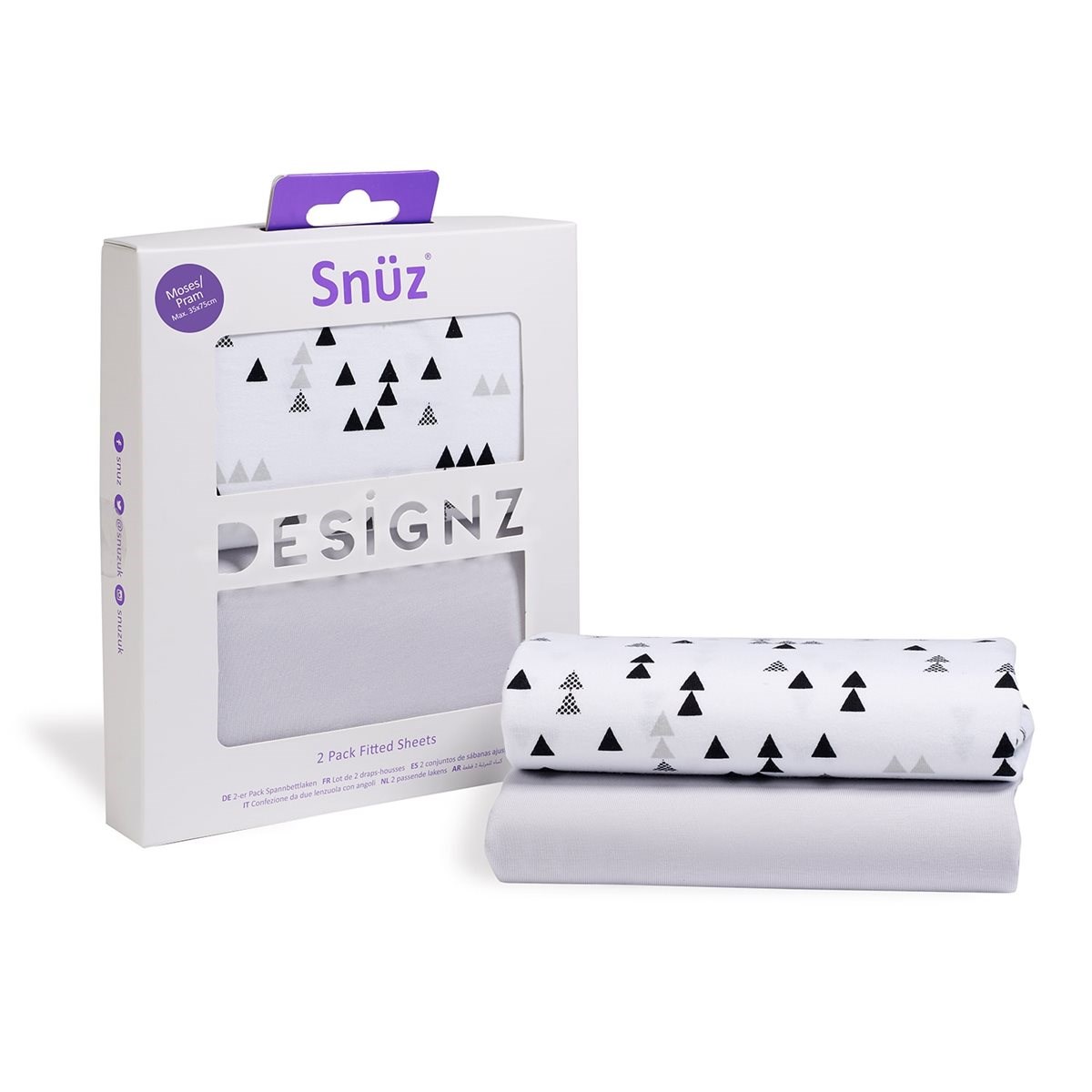SnüzPod Anne Yanı Beşik Çarşaf 2li 50x90 cm - Geo Mono Orjinal