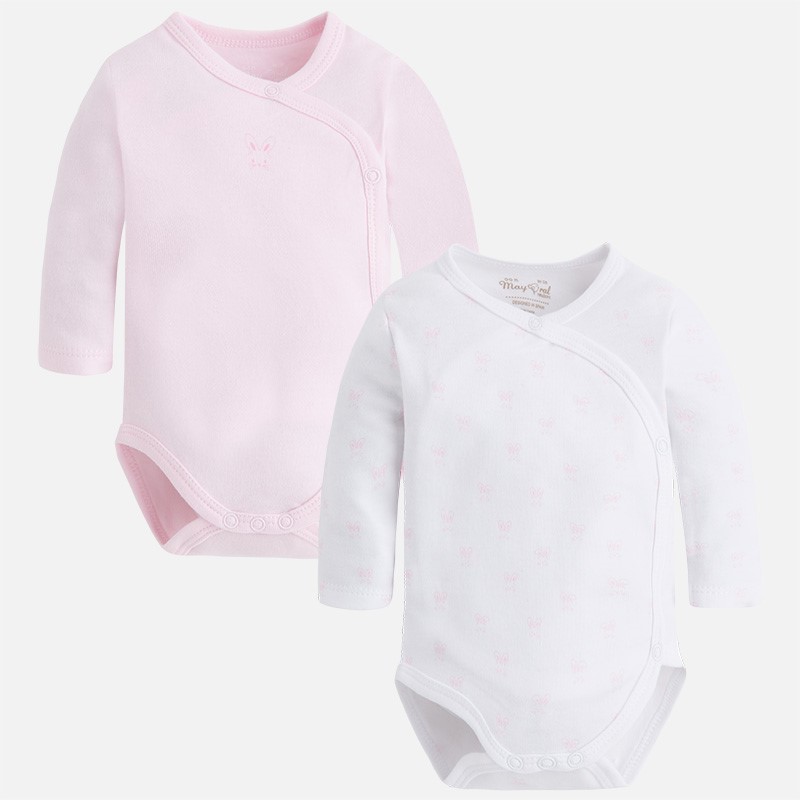 2703 Mayoral Erkek Bebek Kışlık Uzun Kol Body-2 li Set Pembe