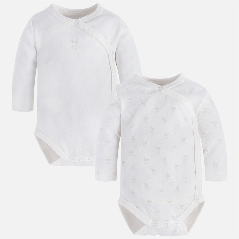 2703 Mayoral Erkek Bebek Kışlık Uzun Kol Body-2 li Set Beyaz