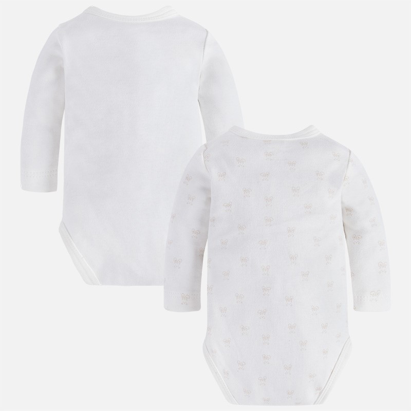 2703 Mayoral Erkek Bebek Kışlık Uzun Kol Body-2 li Set Beyaz