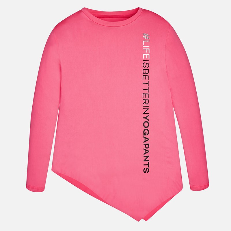 7073 Mayoral Kız Kışlık Uzun Kol T-shirt Pembe