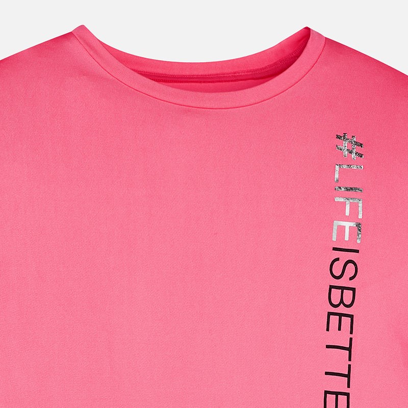 7073 Mayoral Kız Kışlık Uzun Kol T-shirt Pembe
