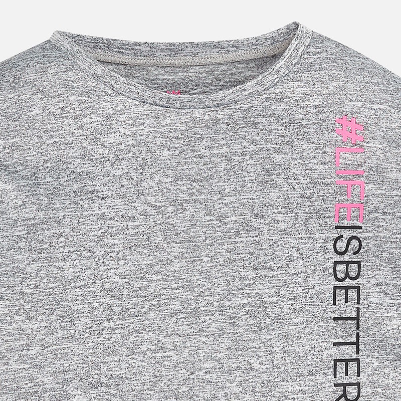 7073 Mayoral Kız Kışlık Uzun Kol T-shirt Gri