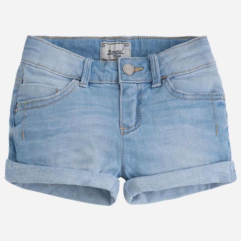 236 Mayoral Kız Yazlık Basic Denim Şort Mavi