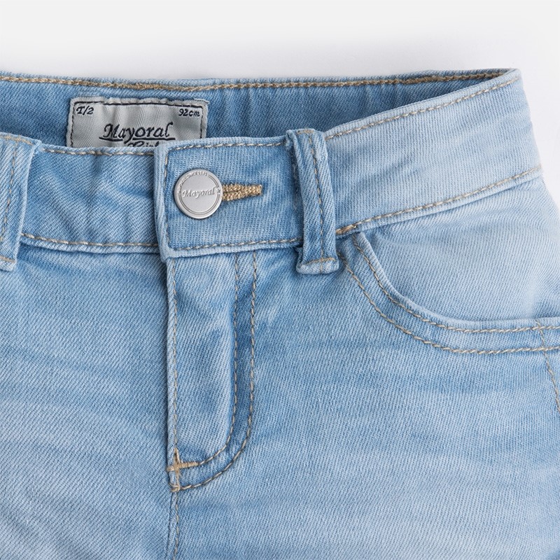 236 Mayoral Kız Yazlık Basic Denim Şort Mavi
