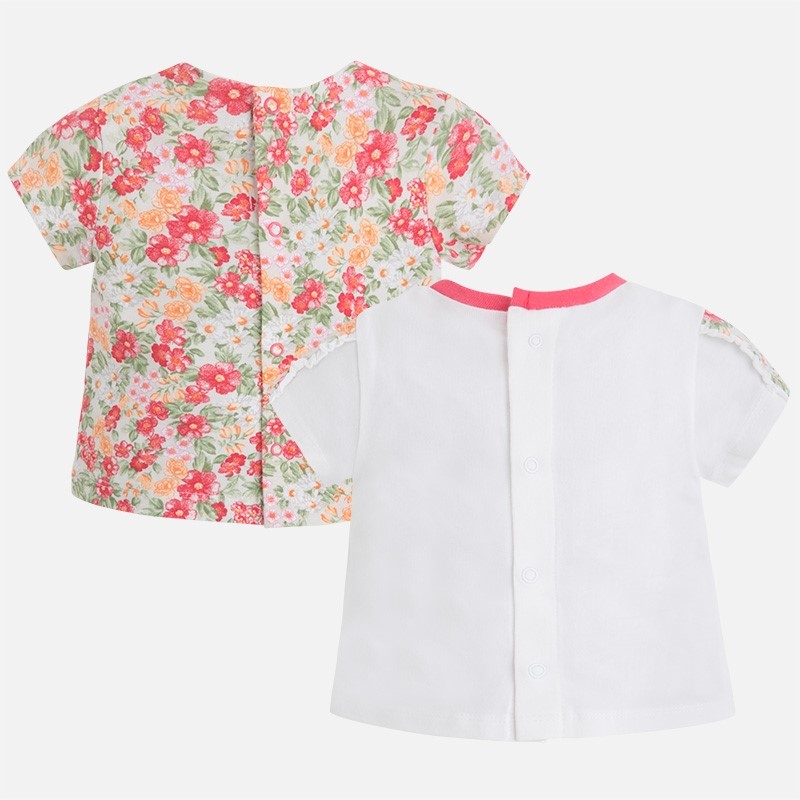 1005 Mayoral Kız Bebek Yazlık Kısa Kol T-shirt 2li Set Kırmızı