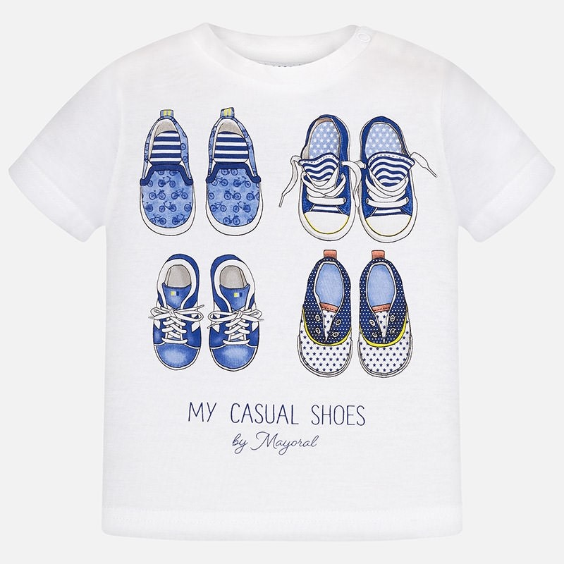 1013 Mayoral Erkek Bebek Yazlık Kısa Kol T-shirt Beyaz