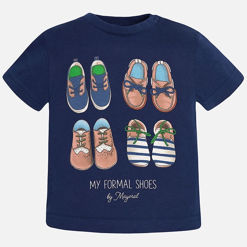 1013 Mayoral Erkek Bebek Yazlık Kısa Kol T-shirt Koyu Mavi