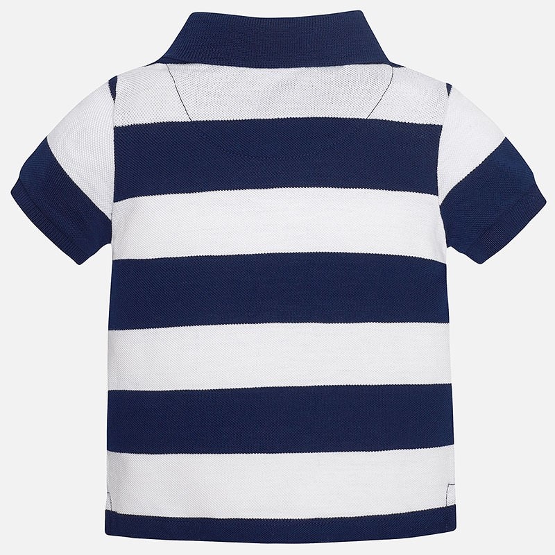 1135 Mayoral Erkek Bebek Yazlık Kısa Kol Çizgili T-shirt Koyu Mavi