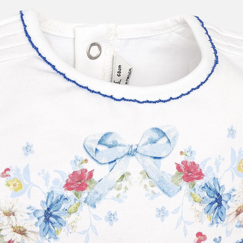 1286 Mayoral Kız Bebek Yazlık Kısa Kol T-shirt Şort Set Mavi