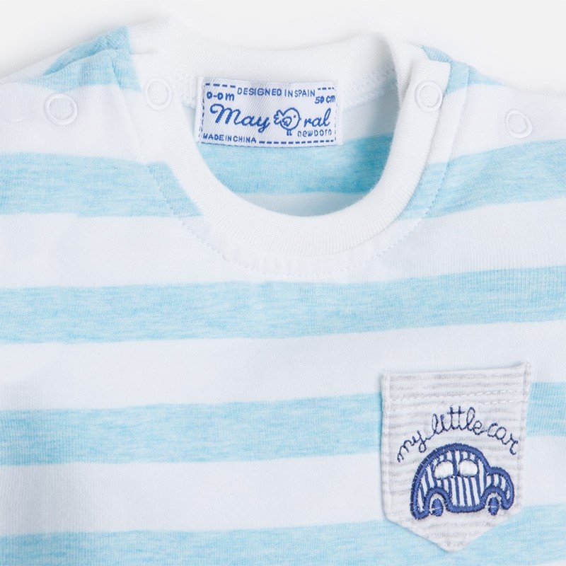 1643 Mayoral Erkek Bebek Yazlık Kısa Kol T-shirt Şort 4lü Se Turkuaz