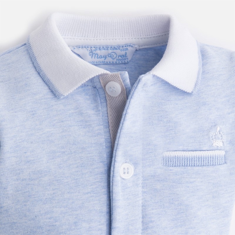 1741 Mayoral Erkek Bebek Yazlık Polo Yaka Body T-shirt Mavi