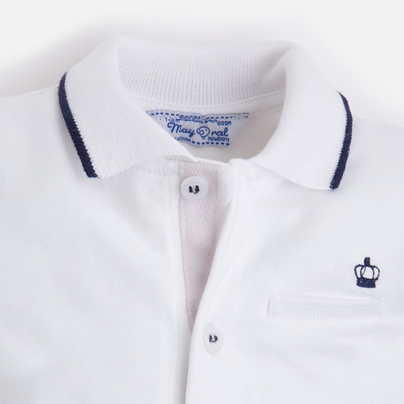 1741 Mayoral Erkek Bebek Yazlık Polo Yaka Body T-shirt Beyaz