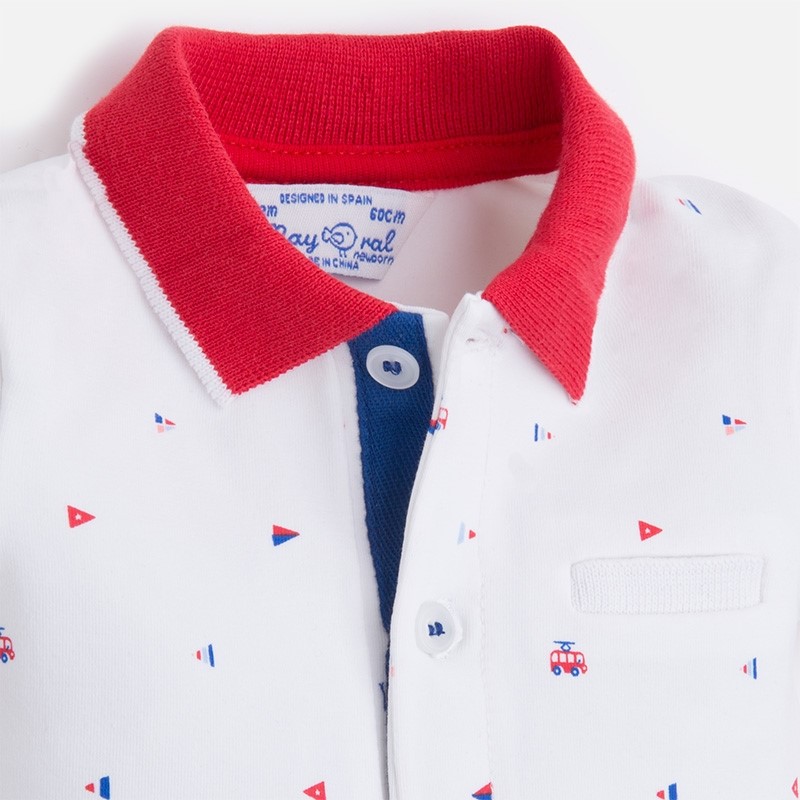 1741 Mayoral Erkek Bebek Yazlık Polo Yaka Body T-shirt Kırmızı