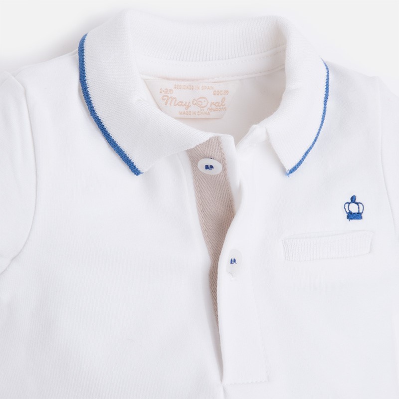 1741 Mayoral Erkek Bebek Yazlık Polo Yaka Body T-shirt Beyaz