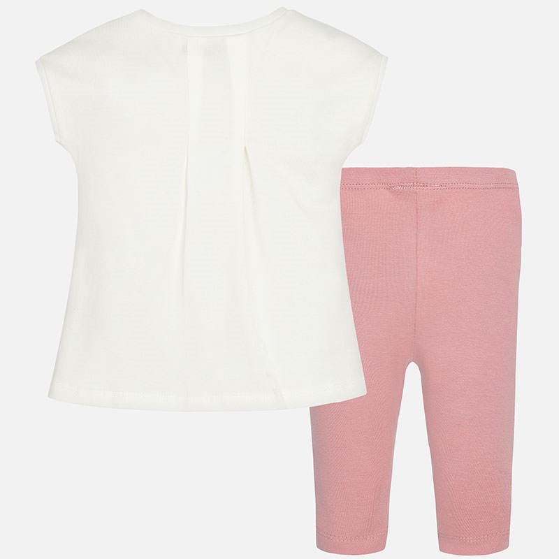 1797 Mayoral Kız Bebek Yazlık Kısa Kol T-shirt Tayt Set Pembe