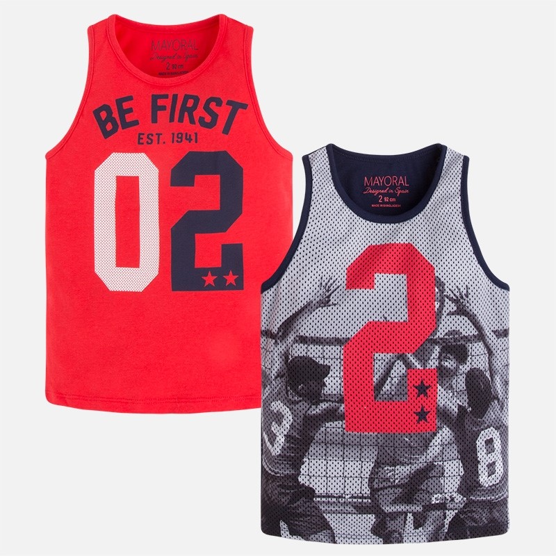 3053 Mayoral Erkek Yazlık Kolsuz T-shirt 2li Set Sarı