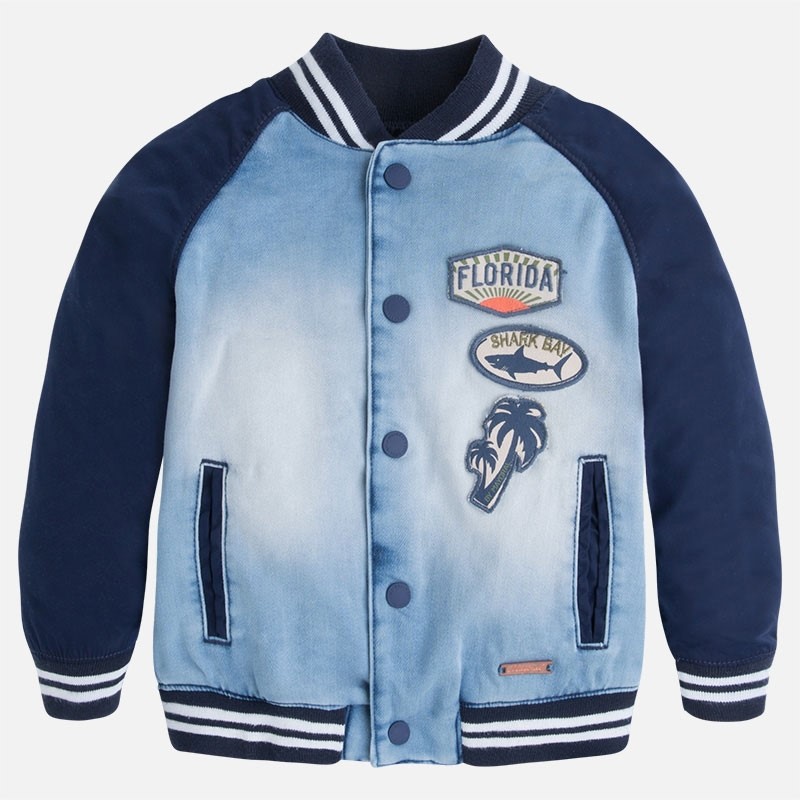 3427 Mayoral Erkek Yazlık Denim Beyzbol Ceket Mavi