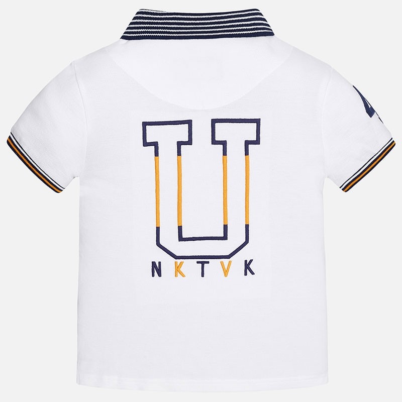 6103 Mayoral Erkek Yazlık Kısa Kol Polo Yaka T-shirt Beyaz